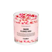 נר סויה 'Mom I Love You' בעיצוב לבבות 255 גרם - Candier