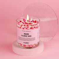 נר סויה 'Mom I Love You' בעיצוב לבבות 255 גרם - Candier