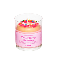 נר סויה 'Donut Worry Be Happy' בעיצוב דונאט 255 גרם - Candier