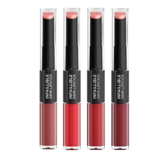 שפתון אינפליבל  עמיד עד 24 שעות מעניק צבע מרהיב ותחושת רכות ב-2 שלבים - לוריאל פריז