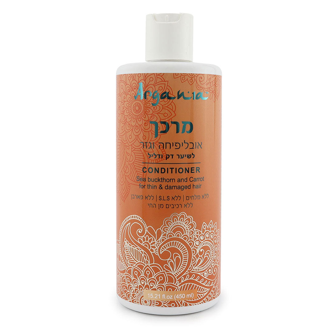 ארגניה · מרכך 'אובליפיחה וגזר' לשיער דק ודליל 450 מ"ל - ארגניה